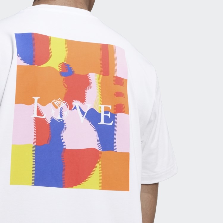 Adidas Belgium Estilo De Vida Pesado Camiseta Branca De Algodão