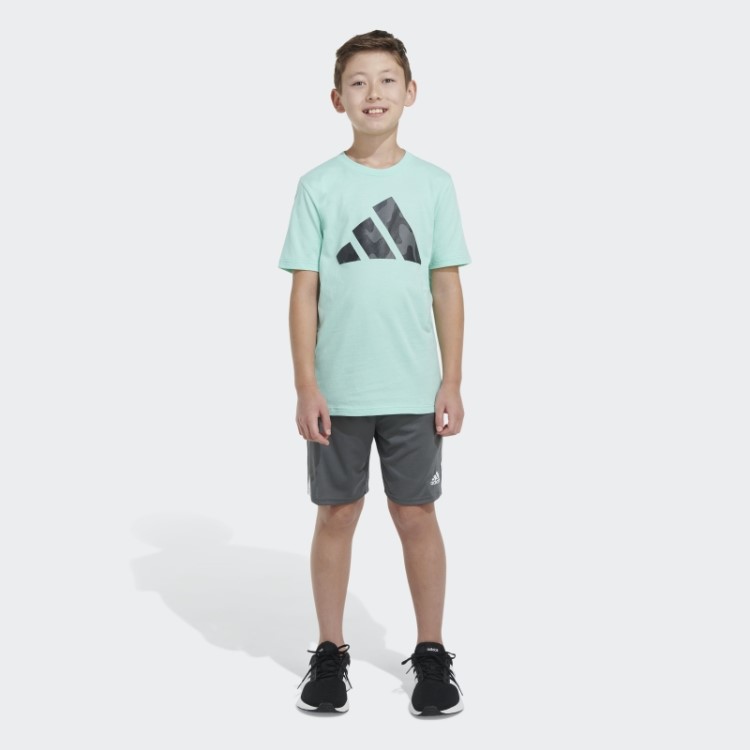 Camiseta Adidas Verde Ss Com Logo Camuflado