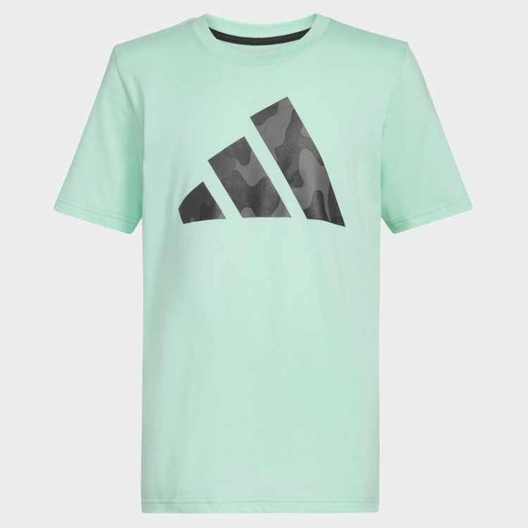 Camiseta Adidas Verde Ss Com Logo Camuflado