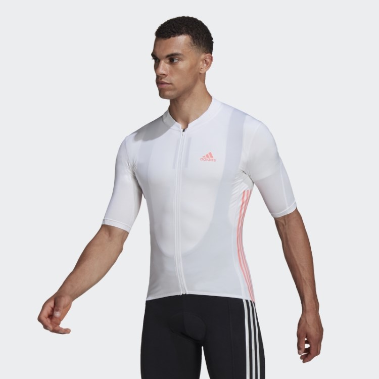 A Camisa De Ciclismo De Manga Curta Adidas Branca