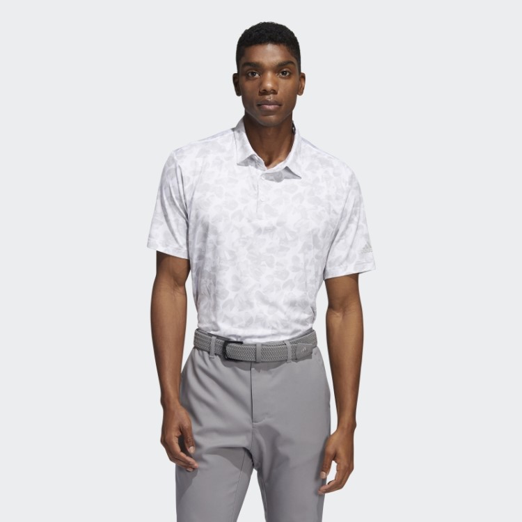 Adidas Camisa Polo Branca Com Estampa Prisma