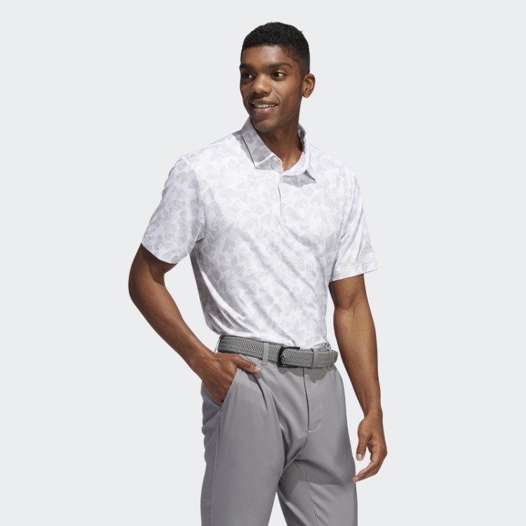 Adidas Camisa Polo Branca Com Estampa Prisma