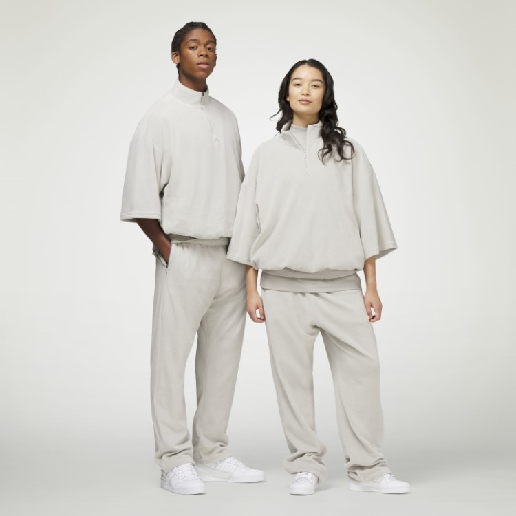 Calça De Veludo De Basquete Adidas (gênero Neutro) Moda Cinza Metálico