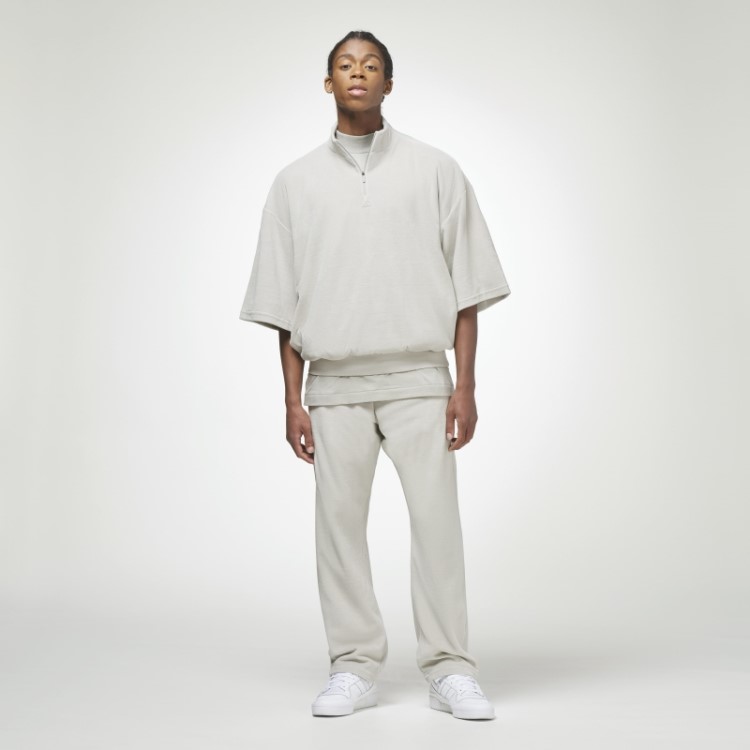 Calça De Veludo De Basquete Adidas (gênero Neutro) Moda Cinza Metálico