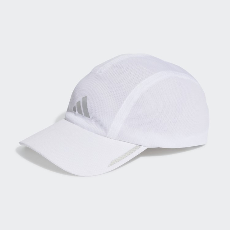 Boné Adidas Running Aeroready Com Quatro Painéis Em Mesh Branco