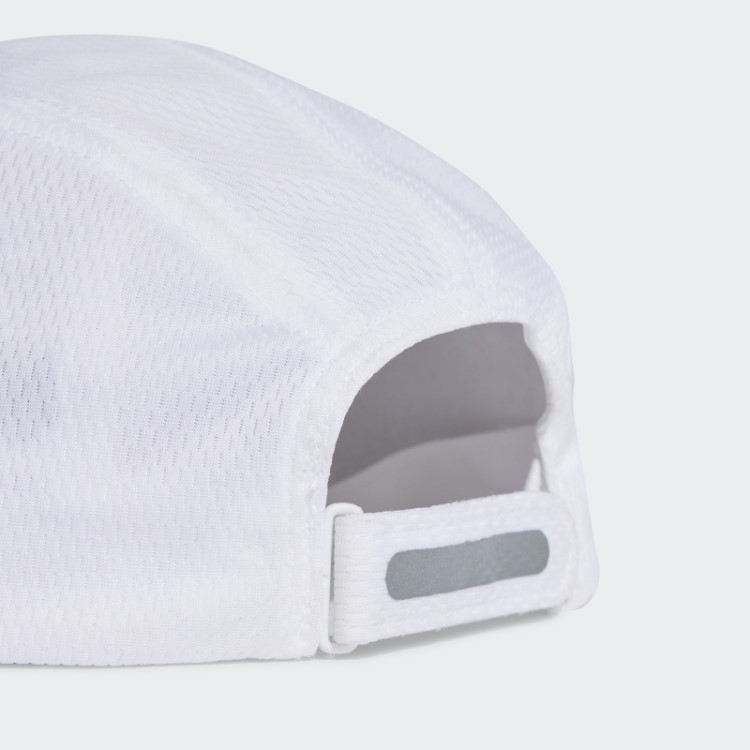 Boné Adidas Running Aeroready Com Quatro Painéis Em Mesh Branco