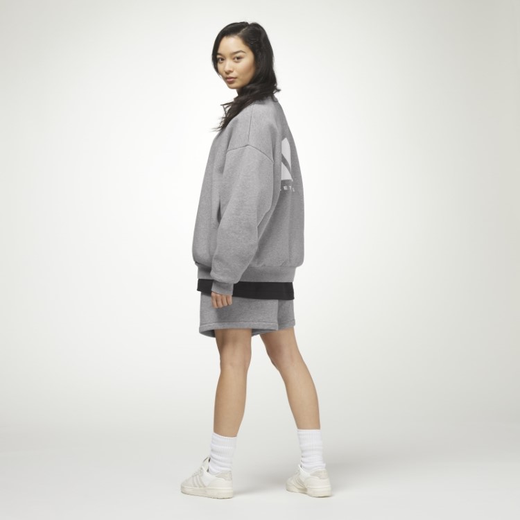 Adidas Basketball Heather Crew Sweatshirt Dark Oatmeal