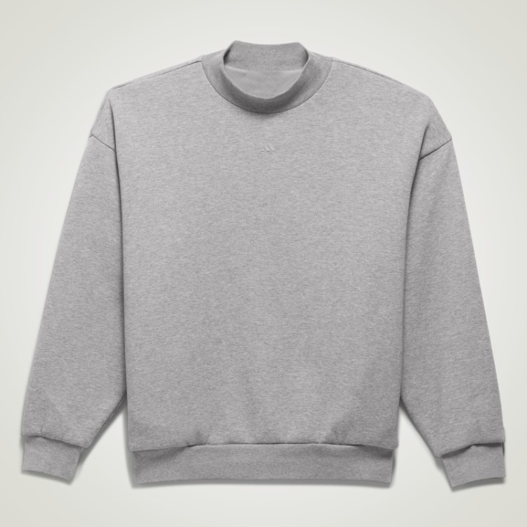 Adidas Basketball Heather Crew Sweatshirt Dark Oatmeal