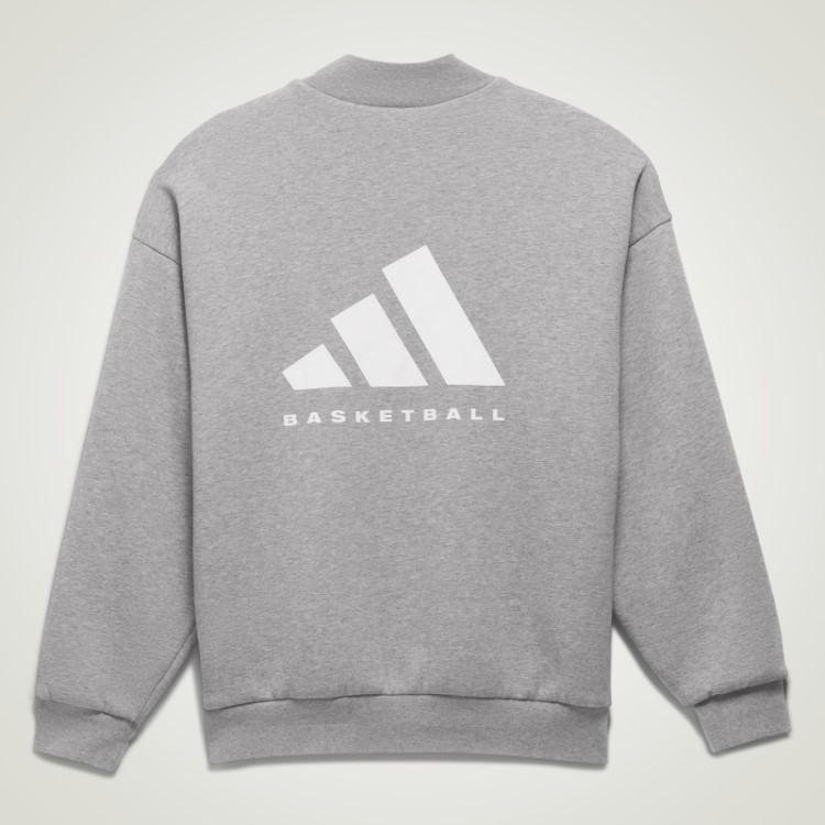 Adidas Basketball Heather Crew Sweatshirt Dark Oatmeal