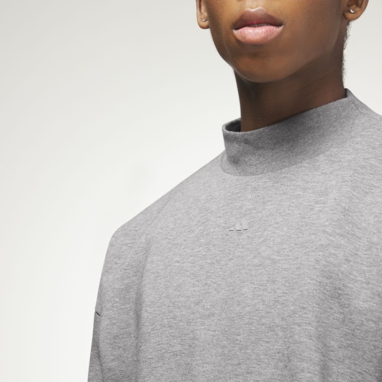 Adidas Basketball Heather Crew Sweatshirt Dark Oatmeal