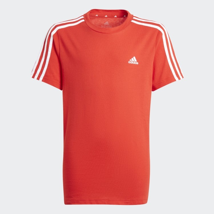 Camiseta Adidas Essentials Com As Três Listras Fashion Red