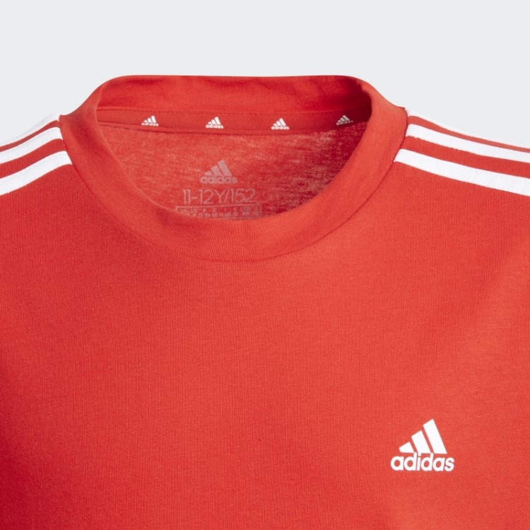 Camiseta Adidas Essentials Com As Três Listras Fashion Red