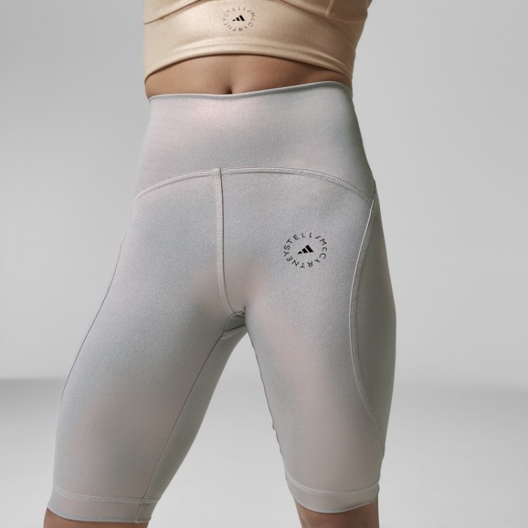 Hazy Rose Adidas By Stella Mccartney Moda De Meia-calça De Ciclismo Brilhante