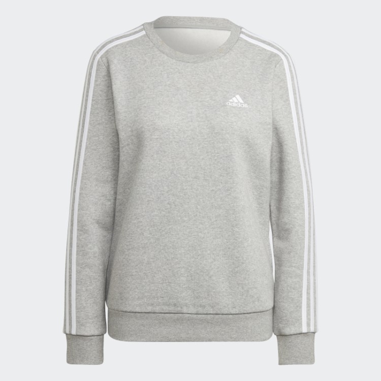 Sweatshirt De Lã Com As 3 Riscas Essentials Cinzento Médio Adidas