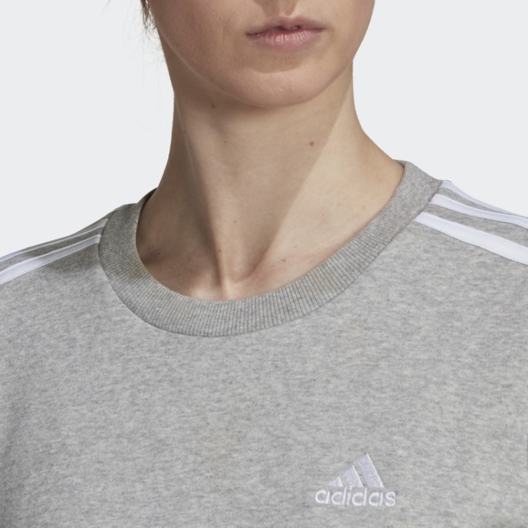 Sweatshirt De Lã Com As 3 Riscas Essentials Cinzento Médio Adidas