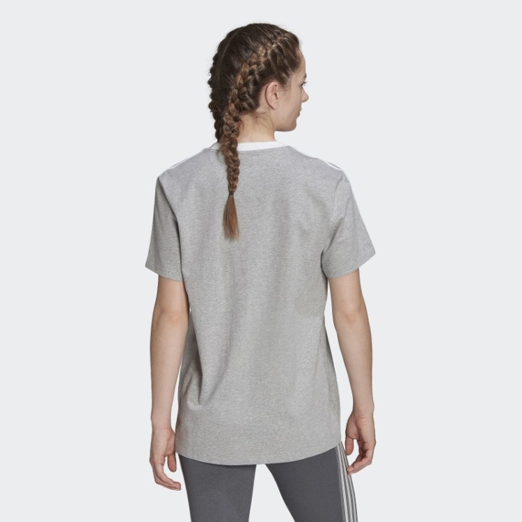 Camiseta Cinza Média Com As Três Listras Adidas Essentials