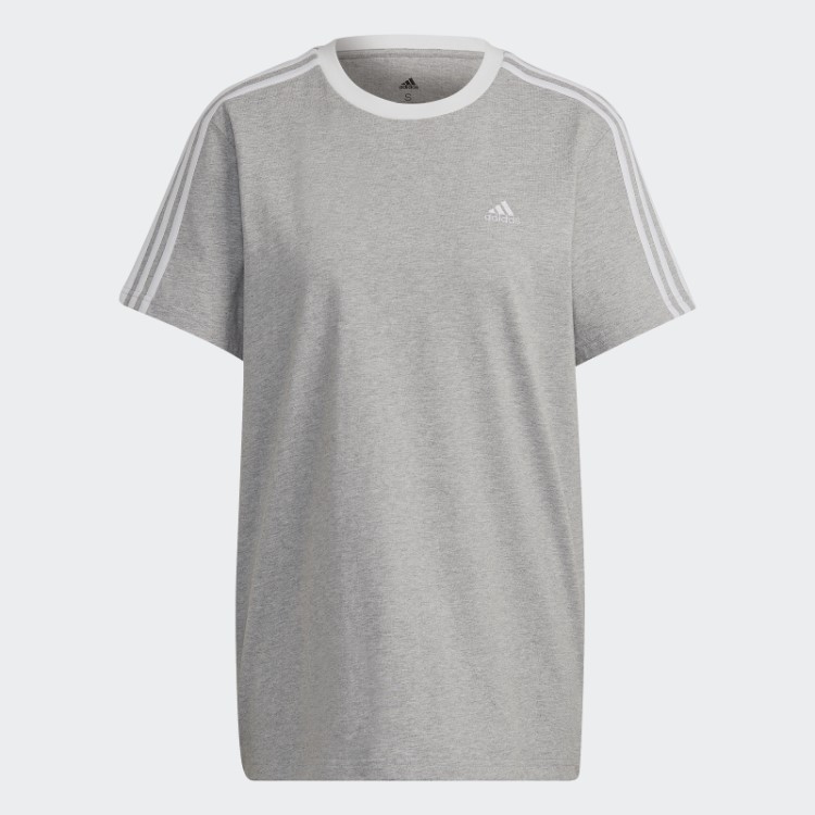 Camiseta Cinza Média Com As Três Listras Adidas Essentials