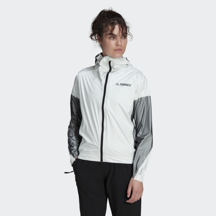 Jaqueta De Chuva Branca Adidas Terrex Agravic Três Camadas