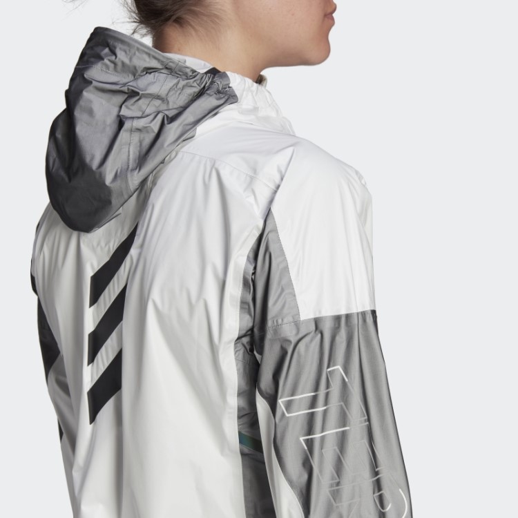 Jaqueta De Chuva Branca Adidas Terrex Agravic Três Camadas