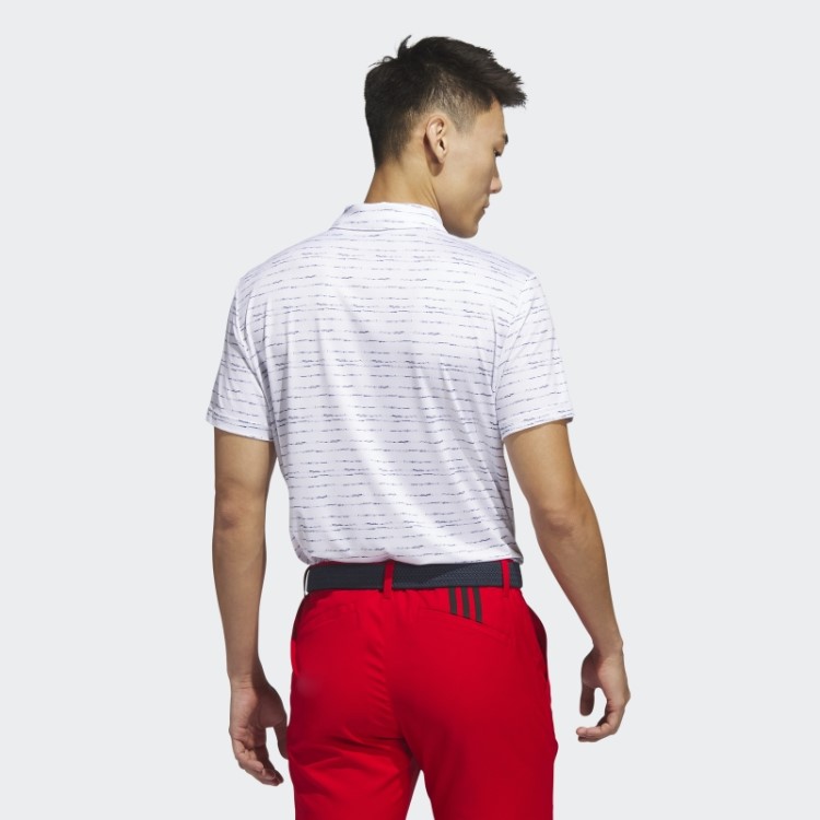 Adidas Camisa Polo De Golfe Com Listras Brancas