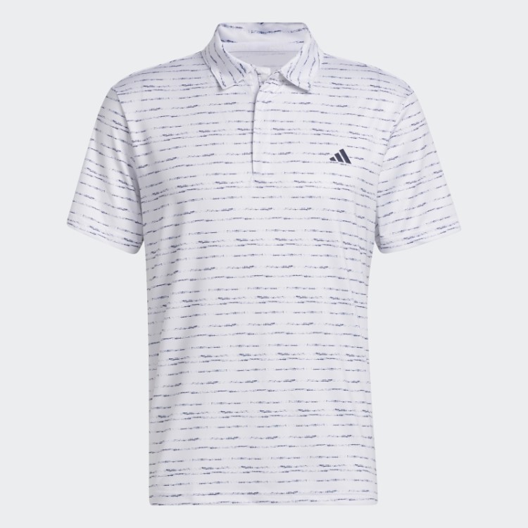Adidas Camisa Polo De Golfe Com Listras Brancas