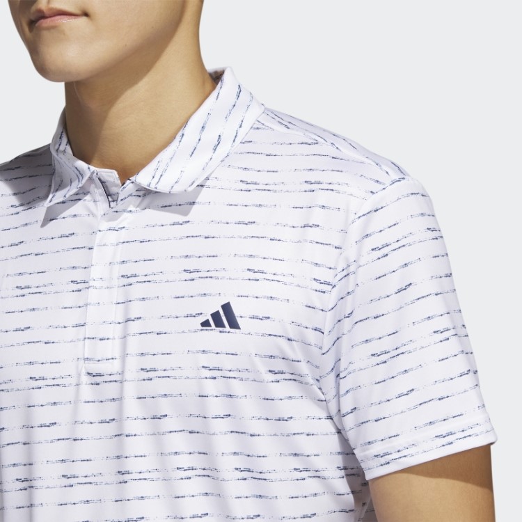 Adidas Camisa Polo De Golfe Com Listras Brancas