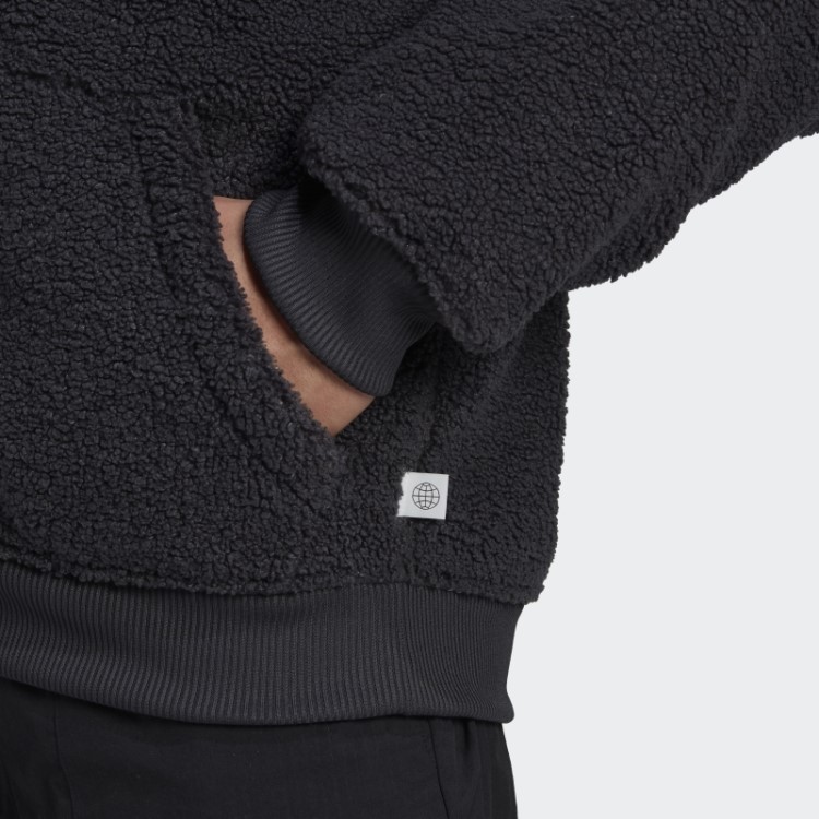 Moletom De Lã Polar Com Zíper Completo Em Carbono Adidas