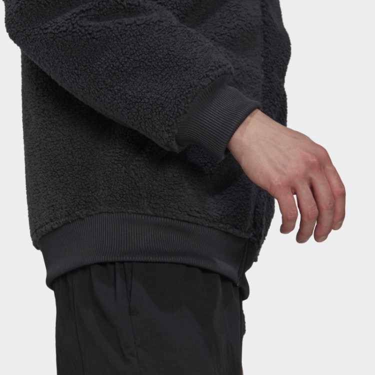 Moletom De Lã Polar Com Zíper Completo Em Carbono Adidas