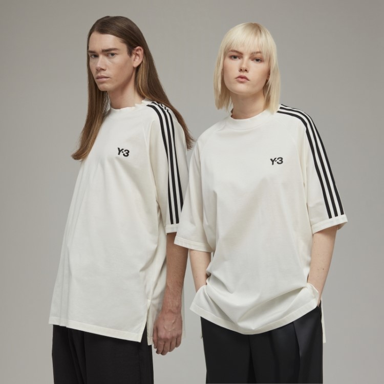 Y-3 3 Listras Camiseta De Manga Curta Adidas Estilosa