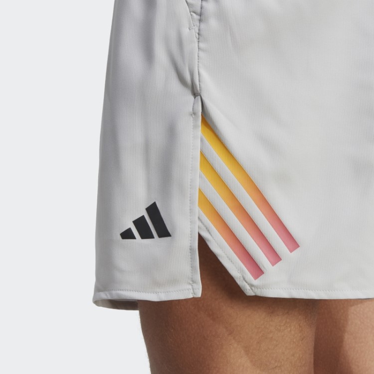 Bermuda De Treino Adidas Train Icons Com As Três Listras Cinza Quente