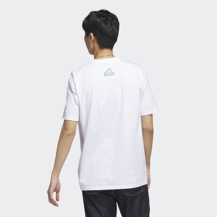 Adidas Camiseta Branca City Escape Com Bolso Gráfico