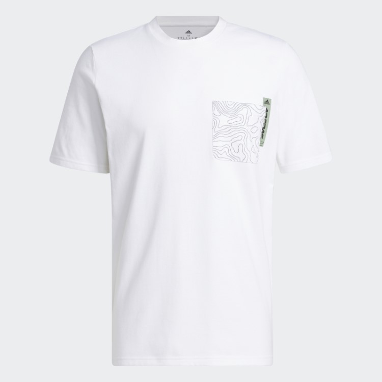 Adidas Camiseta Branca City Escape Com Bolso Gráfico