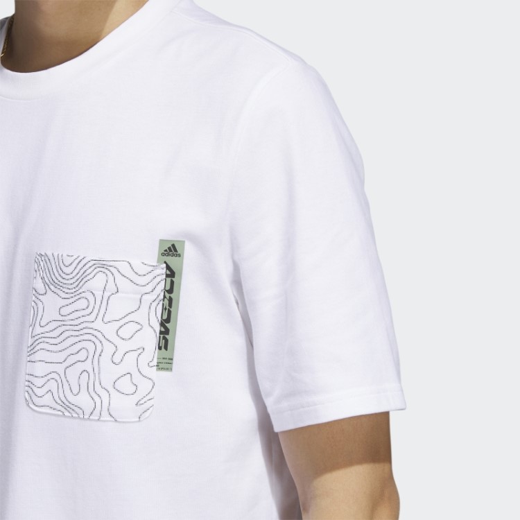 Adidas Camiseta Branca City Escape Com Bolso Gráfico