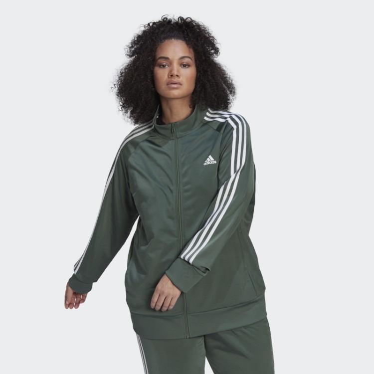 Jaqueta Verde óxido Adidas Essentials Warm-up Tricot Slim Com As Três Listras (tamanho Grande)
