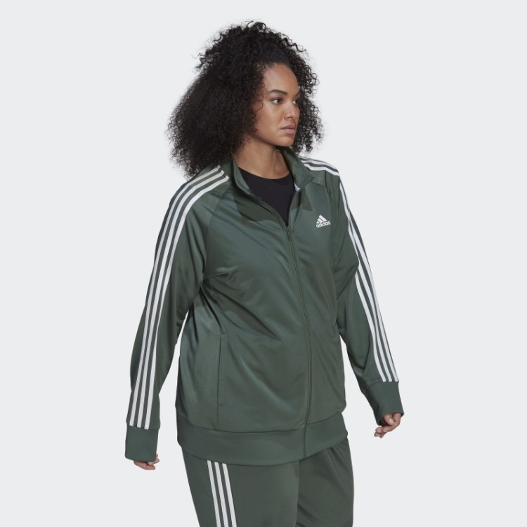 Jaqueta Verde óxido Adidas Essentials Warm-up Tricot Slim Com As Três Listras (tamanho Grande)