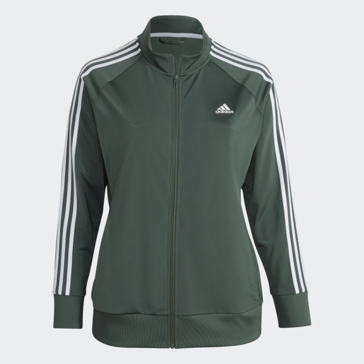 Jaqueta Verde óxido Adidas Essentials Warm-up Tricot Slim Com As Três Listras (tamanho Grande)