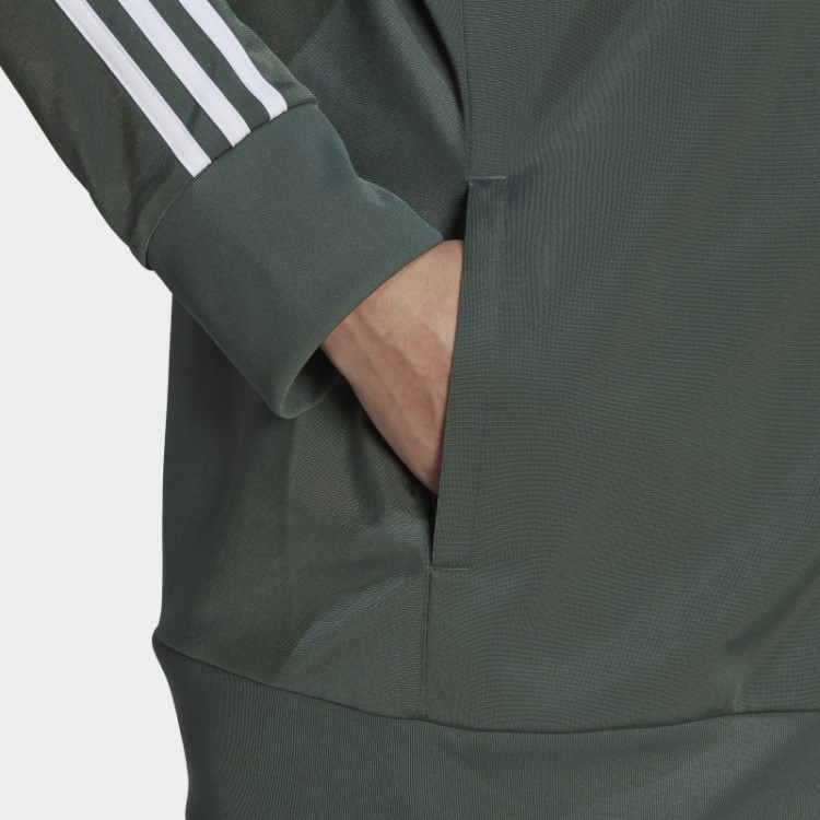 Jaqueta Verde óxido Adidas Essentials Warm-up Tricot Slim Com As Três Listras (tamanho Grande)