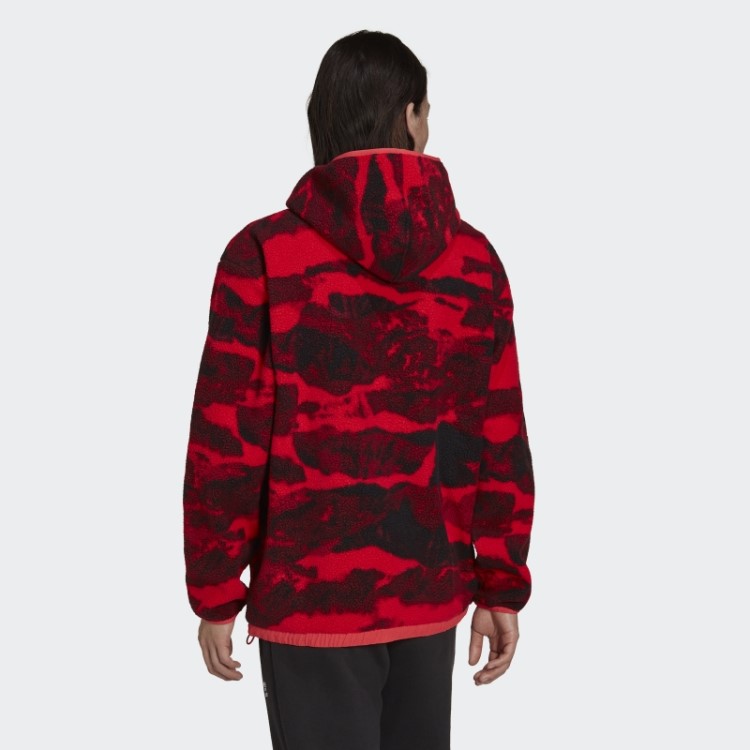 Moletom De Lã Polar Adidas Adventure Rosa Core Hot Com Estampa Allover