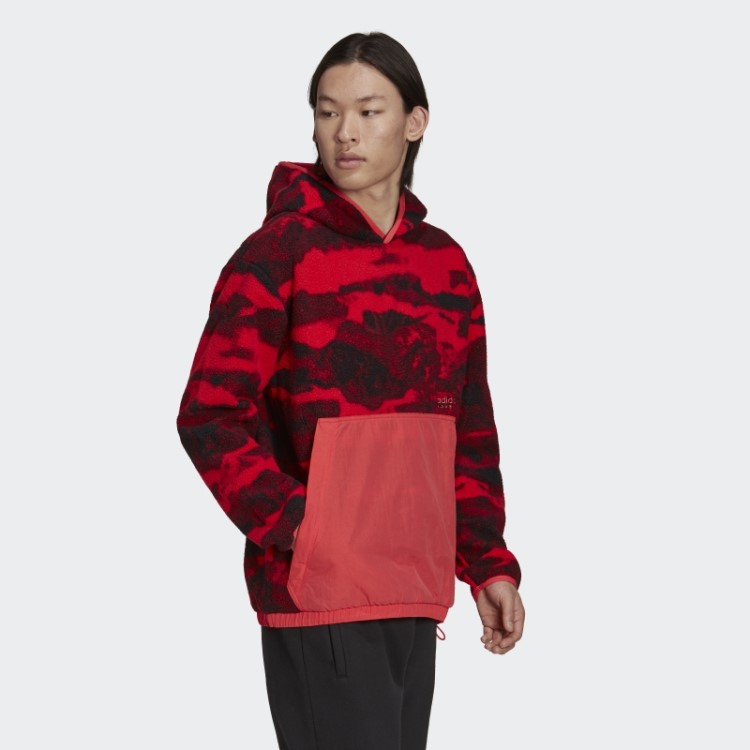 Moletom De Lã Polar Adidas Adventure Rosa Core Hot Com Estampa Allover