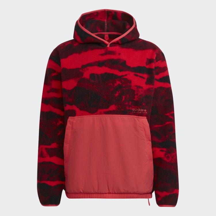 Moletom De Lã Polar Adidas Adventure Rosa Core Hot Com Estampa Allover