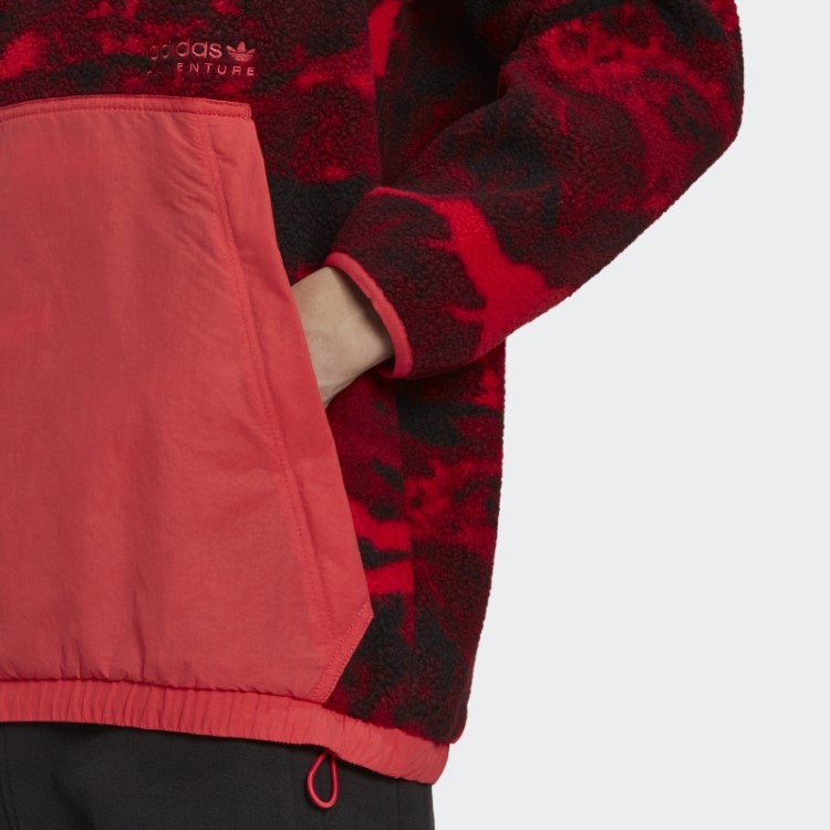 Moletom De Lã Polar Adidas Adventure Rosa Core Hot Com Estampa Allover