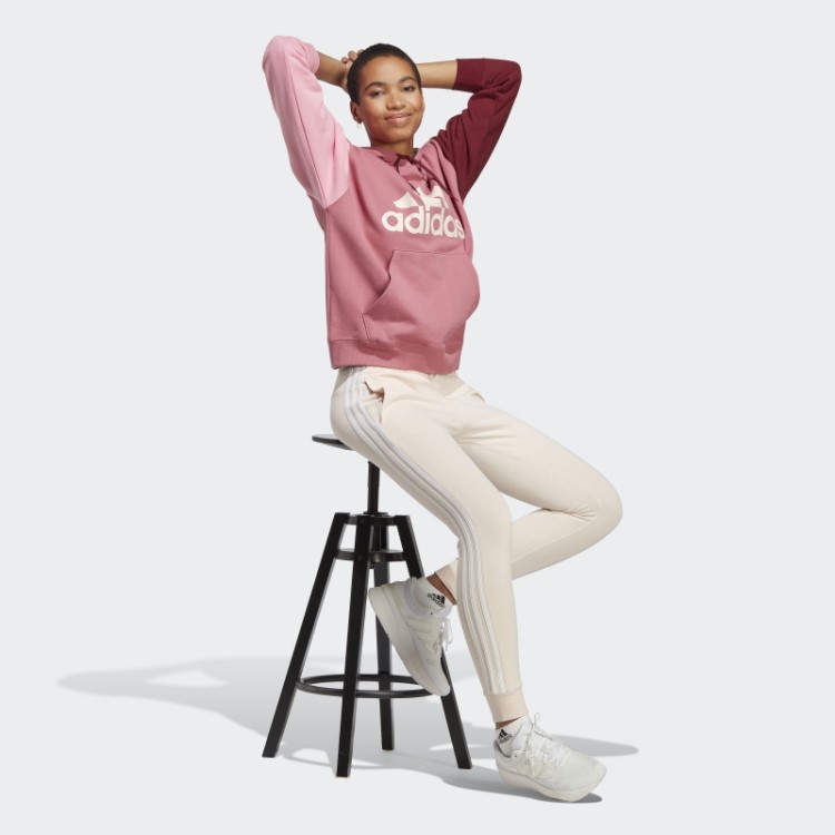 Calça Felpuda Com As Três Listras Essentials French Terry Adidas Quartz