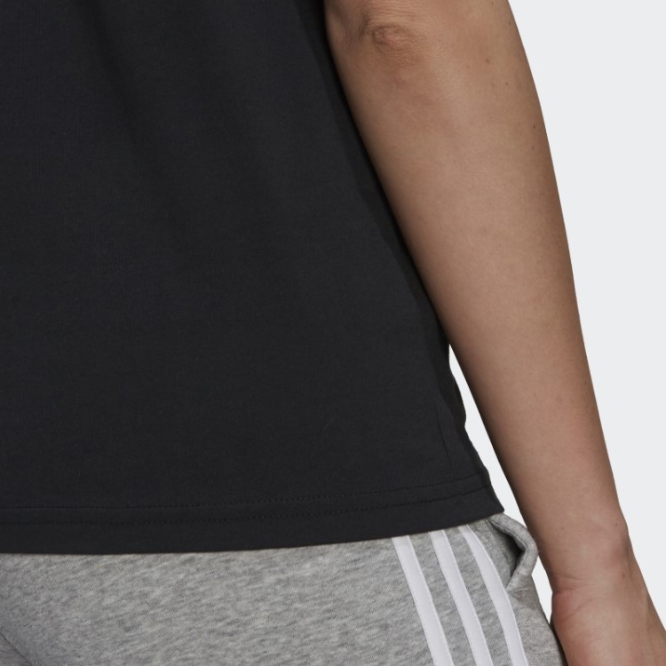 Camiseta Com As Três Listras Preta Adidas Essentials