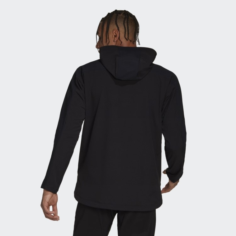 Moletom Com Capuz Preto Em Cordura Para Treino Adidas