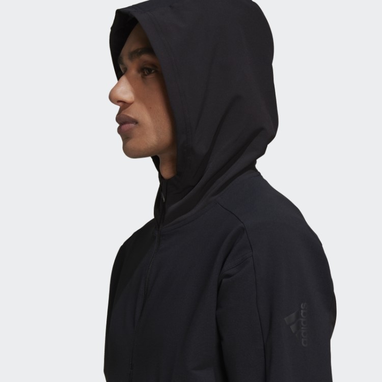 Moletom Com Capuz Preto Em Cordura Para Treino Adidas