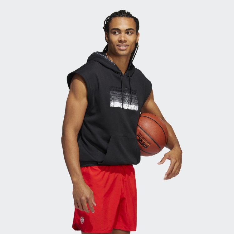 Moletom Preto Donovan Mitchell Manga Curta Adidas