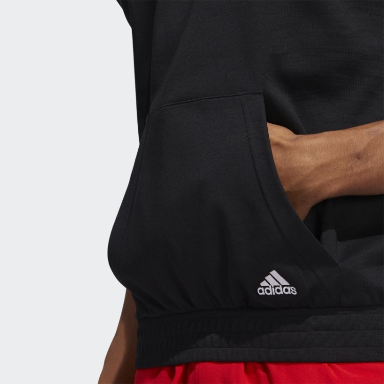 Moletom Preto Donovan Mitchell Manga Curta Adidas