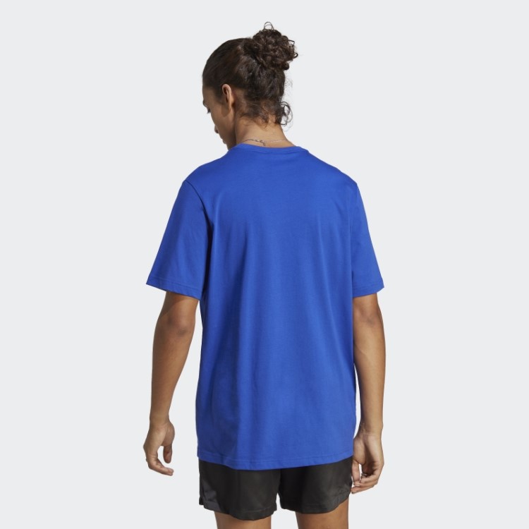 Adidas Essentials T-shirt De Jérsei Simples Com Logotipo Pequeno Bordado Azul