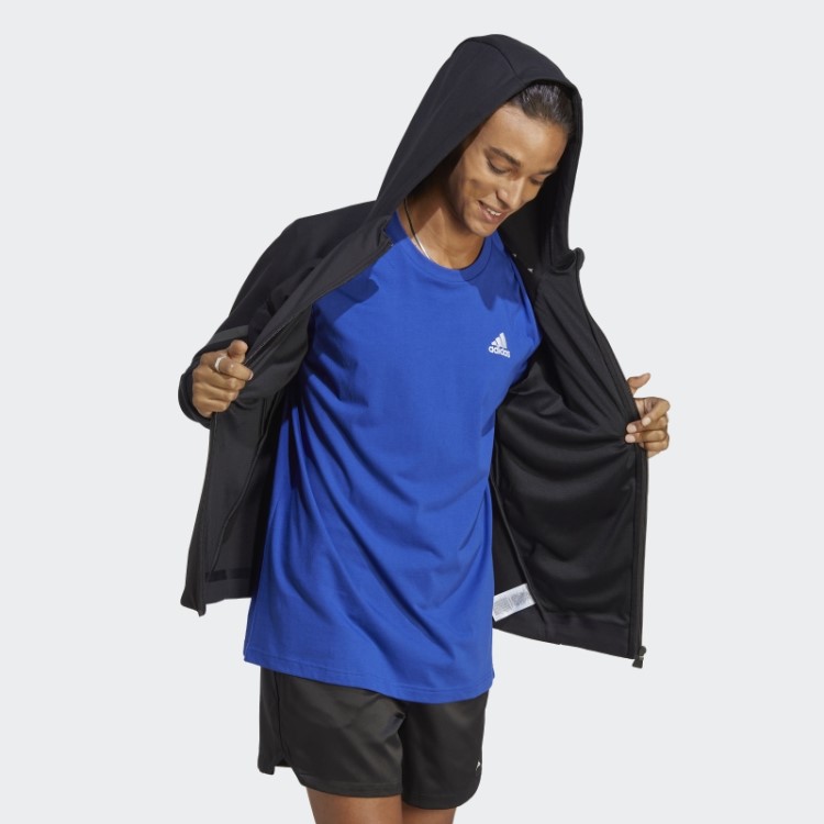 Adidas Essentials T-shirt De Jérsei Simples Com Logotipo Pequeno Bordado Azul