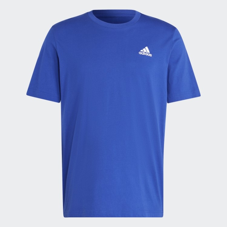 Adidas Essentials T-shirt De Jérsei Simples Com Logotipo Pequeno Bordado Azul